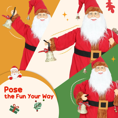 HOMCOM Singing and Dancing Santa Claus with Bell and Sack 