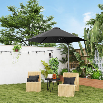 Outsunny 2.5m Rotating Cantilever Parasol - Black 