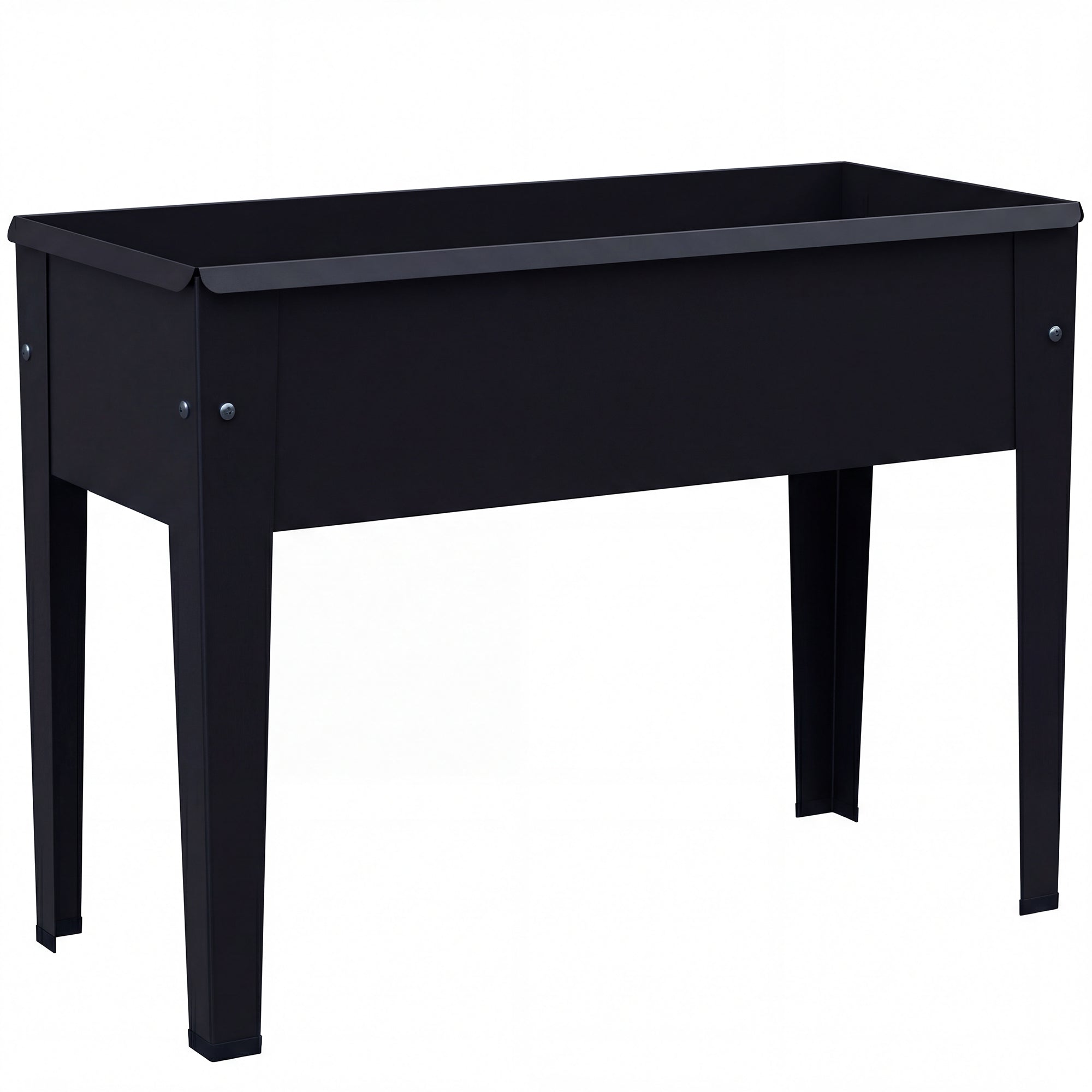 Outsunny Raised Planter, Metal Raised Garden Bed on Legs with Drainage Hole and Foot Covers, Black 