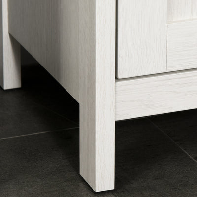 kleankin Tall Bathroom Storage Cabinet, Freestanding Tower Cabinet with 3 Open Shelves and Adjustable Shelf, Antique White 