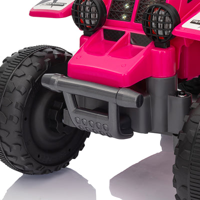 AIYAPLAY 6V Electric Quad Bike for Kids, Ride On ATV w/ Forward Backward, Headlights, for 18-36 Months, Pink 