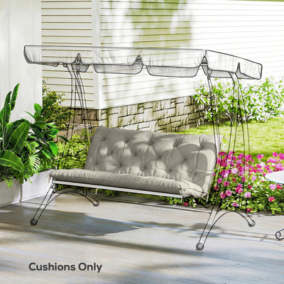 Outsunny Garden Bench Cushion, 2 Seater Swing Chair Cushion, Seat Pad with Ties for Indoor and Outdoor Use, 110 x 120 cm 