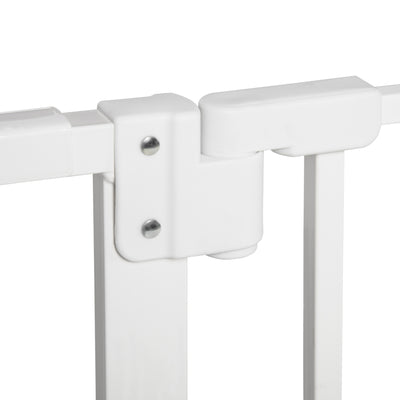 PawHut Dog Gate Stair Gate Pressure Fit Pets Barrier Auto Close for Doorway Hallway, 74-148cm Wide Adjustable, White 