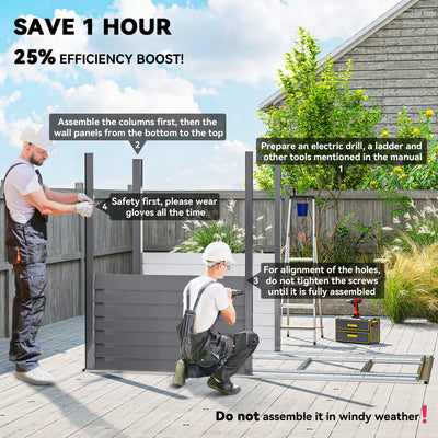 Outsunny 5 x 9ft Galvanised Metal Garden Shed with Foundation Kit, Outdoor Lean-to Shed, Tool Storage House with Lockable Doors, Gloves and 2 Air Vents for Patio, Garden, Grey 
