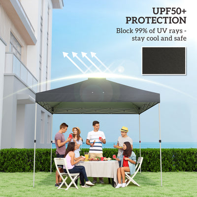 Outsunny gazebo roof replacement UV50+ Waterproof Pop Up Canopy Cover with 8 Drainage Holes 3 x 3 m Black 