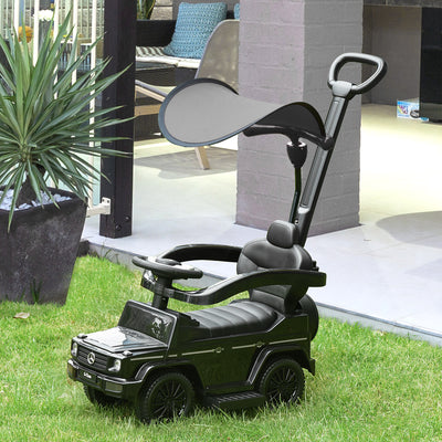 HOMCOM 3 in 1 Kids Children Ride on Push Car Toddler Sliding Car G350 Licensed Walker Foot to Floor Slider Push-Along with Horn Steering Wheel NO POWER Manual, Black 
