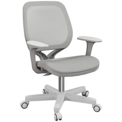 Vinsetto Office Chair, Breathable Mesh Swivel Desk Chair with Adjustable Height and  360° Swivel Security Wheels for Home Office, Study, Grey 
