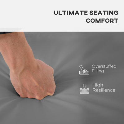 Outsunny Outdoor Seat Cushion Pads for Rattan Furniture, 3 PCs Garden Furniture Cushions, Dark Grey 