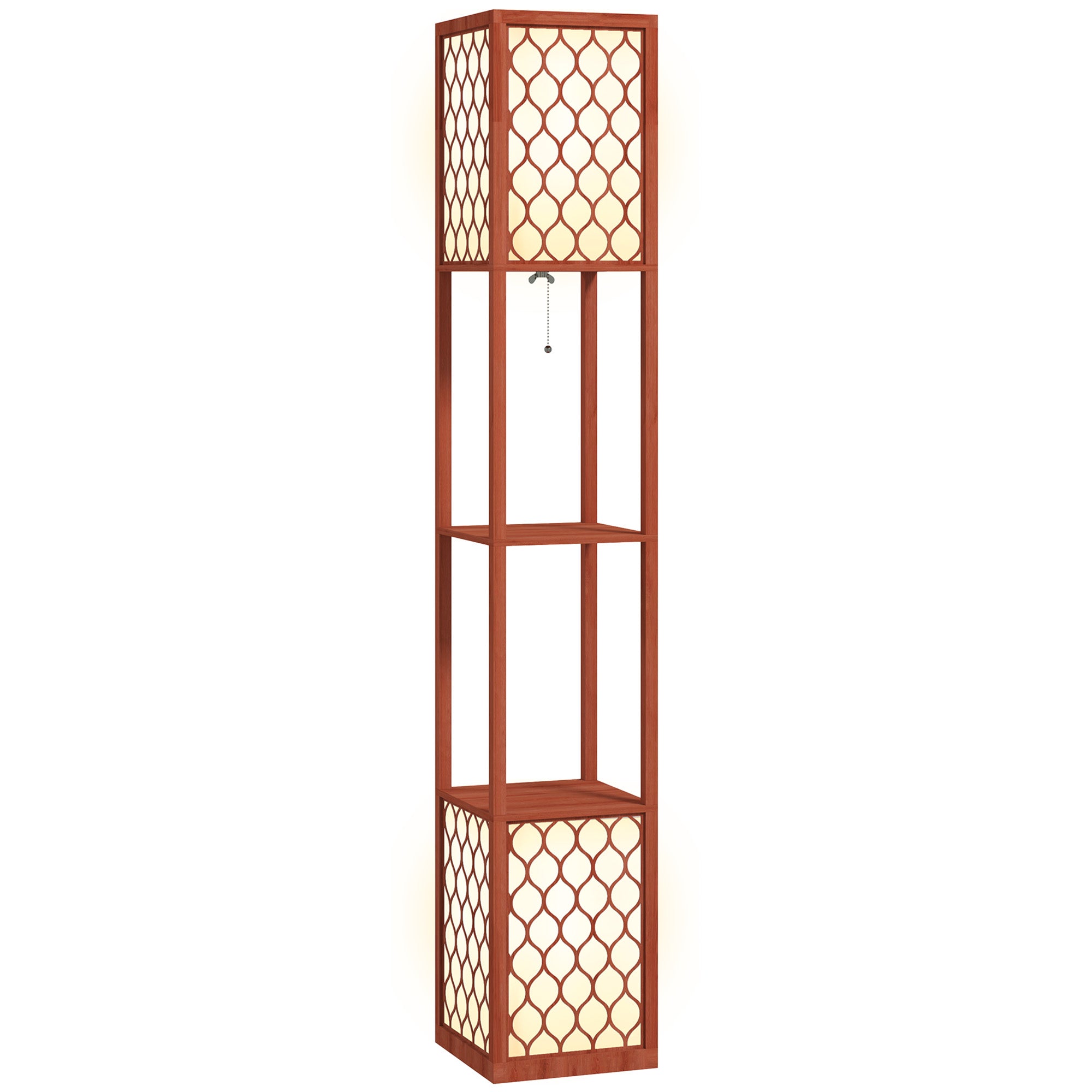 HOMCOM Duo Light Floor Shelves - Brown