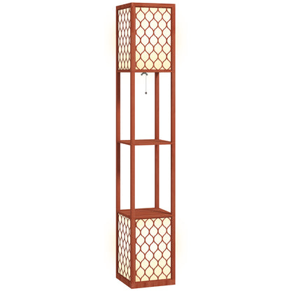 HOMCOM Duo Light Floor Shelves - Brown