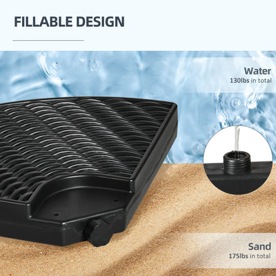 Outsunny 52kg Four-Piece Fillable Cantilever Parasol Weight Set 