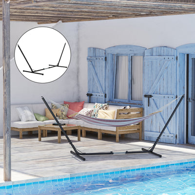 Outsunny 3.1–3.8m Adjustable Universal Hammock Stand Metal Frame Garden Camping Picnic Outdoor Patio Replacement – Stand Only 