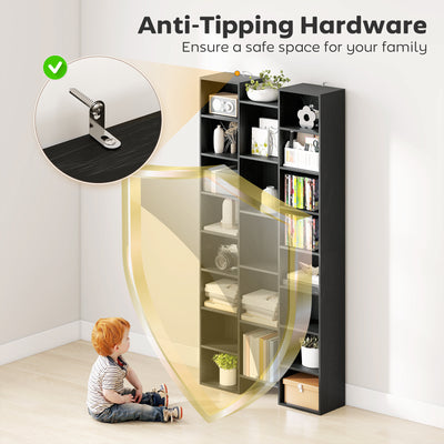 HOMCOM 21-Compartment Bookshelf - Black 