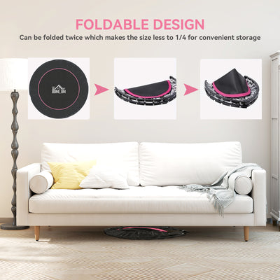 HOMCOM 48" Foldable Mini Fitness Trampoline, with Adjustable Foam Handle, Pink 