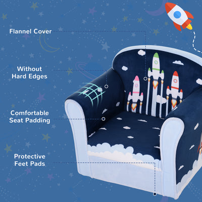 HOMCOM Children Chair Armchair Single Sofa,  50 x 39 x 44cm, for 18M+, Blue 