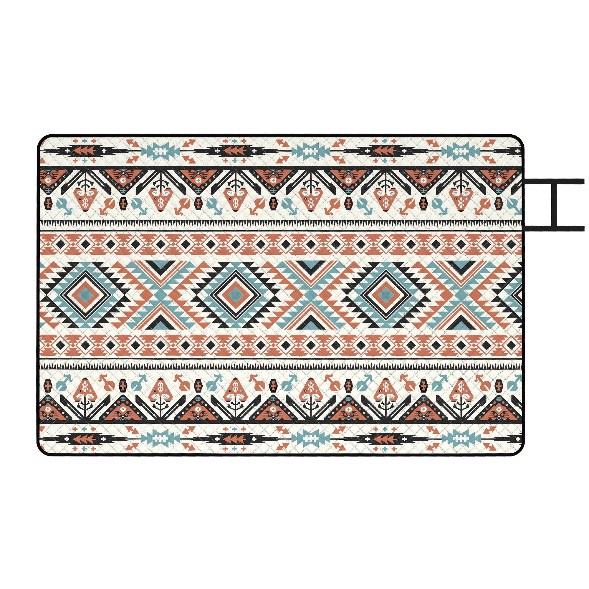 Outsunny Picnic Blanket, 300x200CM Large Beach Blanket Outdoor Picnic Mat with Integrated Strap for Camping, Mix-Colour 