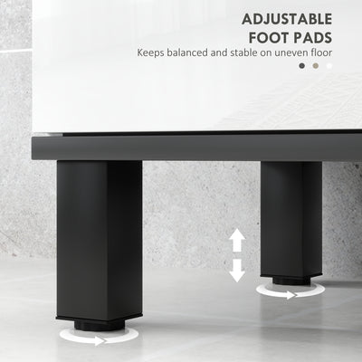 HOMCOM Under Sink Bathroom Cabinet, Modern Under Sink Cabinet with Adjustable Shelf for Basin with or without Pedestal, 60 x 34 x 70cm, High Gloss White 