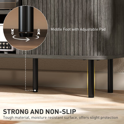 HOMCOM TV Stand Cabinet for TVs up to 55 Inches, TV Unit with Storage Shelves and Cupboard for Living Room, Grey 
