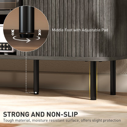 HOMCOM TV Stand Cabinet for TVs up to 55 Inches, TV Unit with Storage Shelves and Cupboard for Living Room, Grey