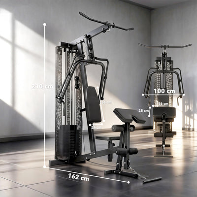 SPORTNOW Multi Gym with Adjustable Seat and Back, All in One Home Gym Machine with 45kg Weight Stack for Full Body Strength Training 
