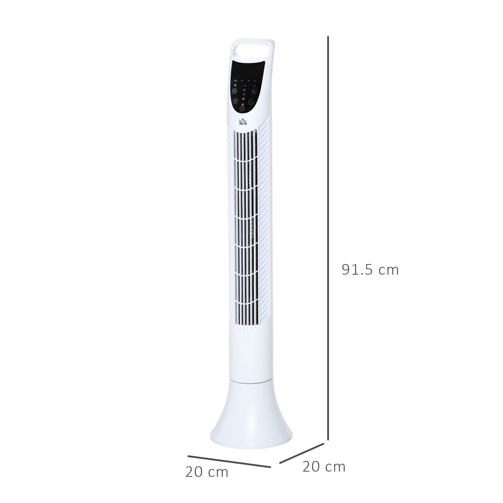 HOMCOM 36'' Freestanding Tower Fan, 3 Speed 3 Mode, 7.5h Timer, 70 Degree Oscillation, LED Panel, 5M Remote Controller, White 