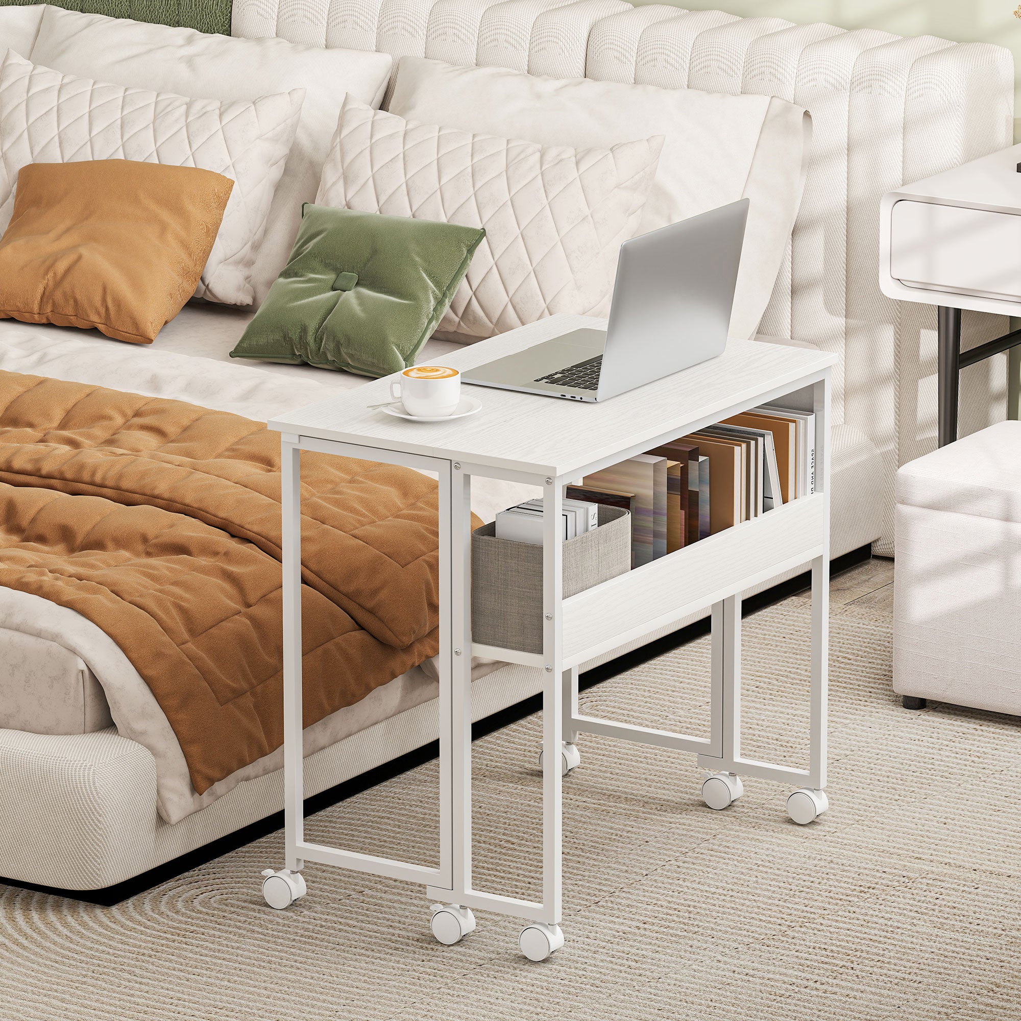 HOMCOM 80 cm Drop Leaf Writing Work Desk - White