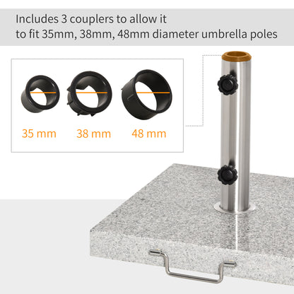 Outsunny 25kg Garden Umbrella Base Durable Parasol Holder Patio Furniture Outdoor Sunshade Marble Stand 