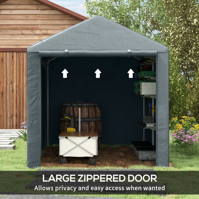 Outsunny 1.6 x 2.2m Garden Storage Shed Tent, with Accessories - Dark Grey 