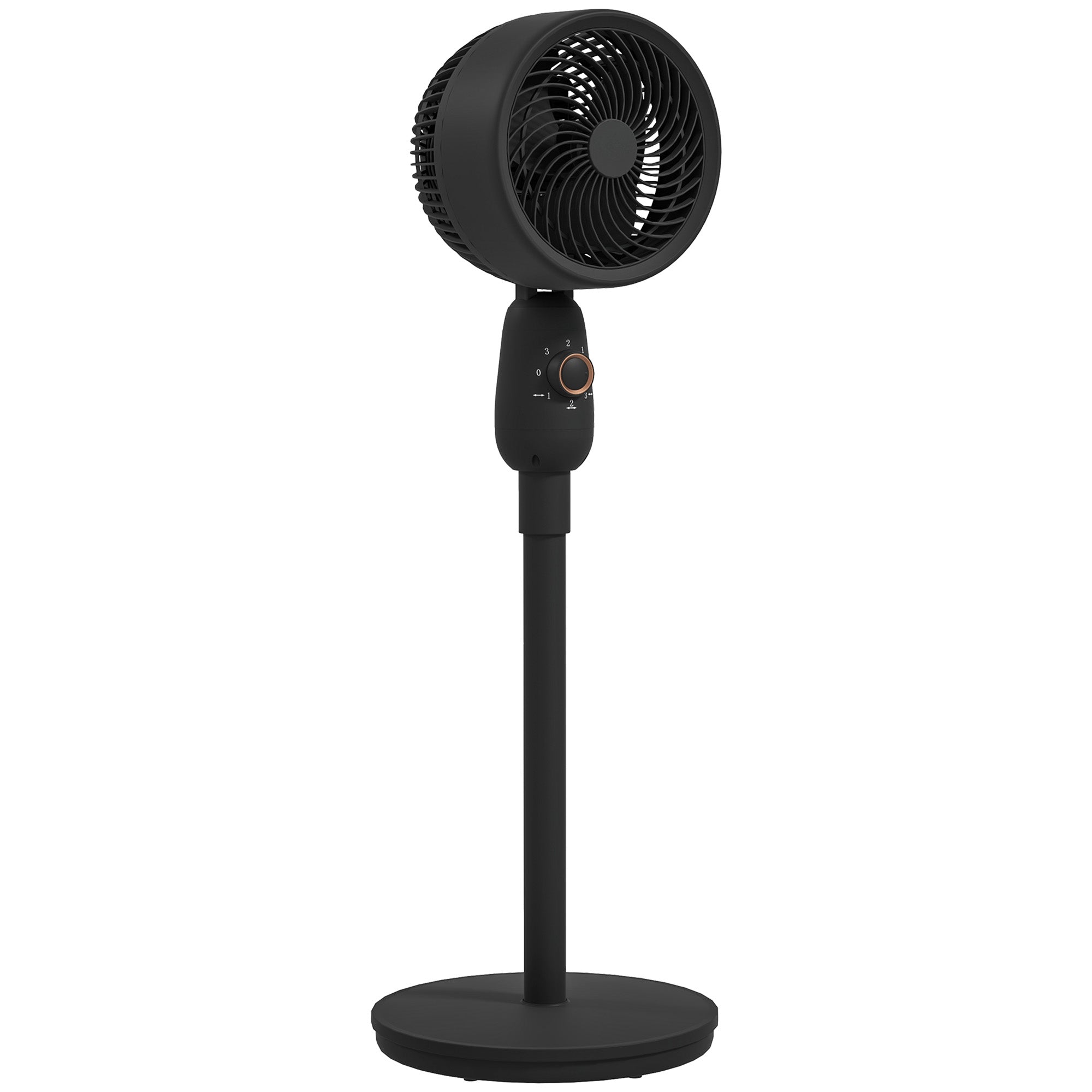 HOMCOM Pedestal Fan, Powerful Air Circulator, 12 Inch Floor Standing Fan with 3 Speed Settings, Oscillating Function for Bedroom, Home and Office, Black 