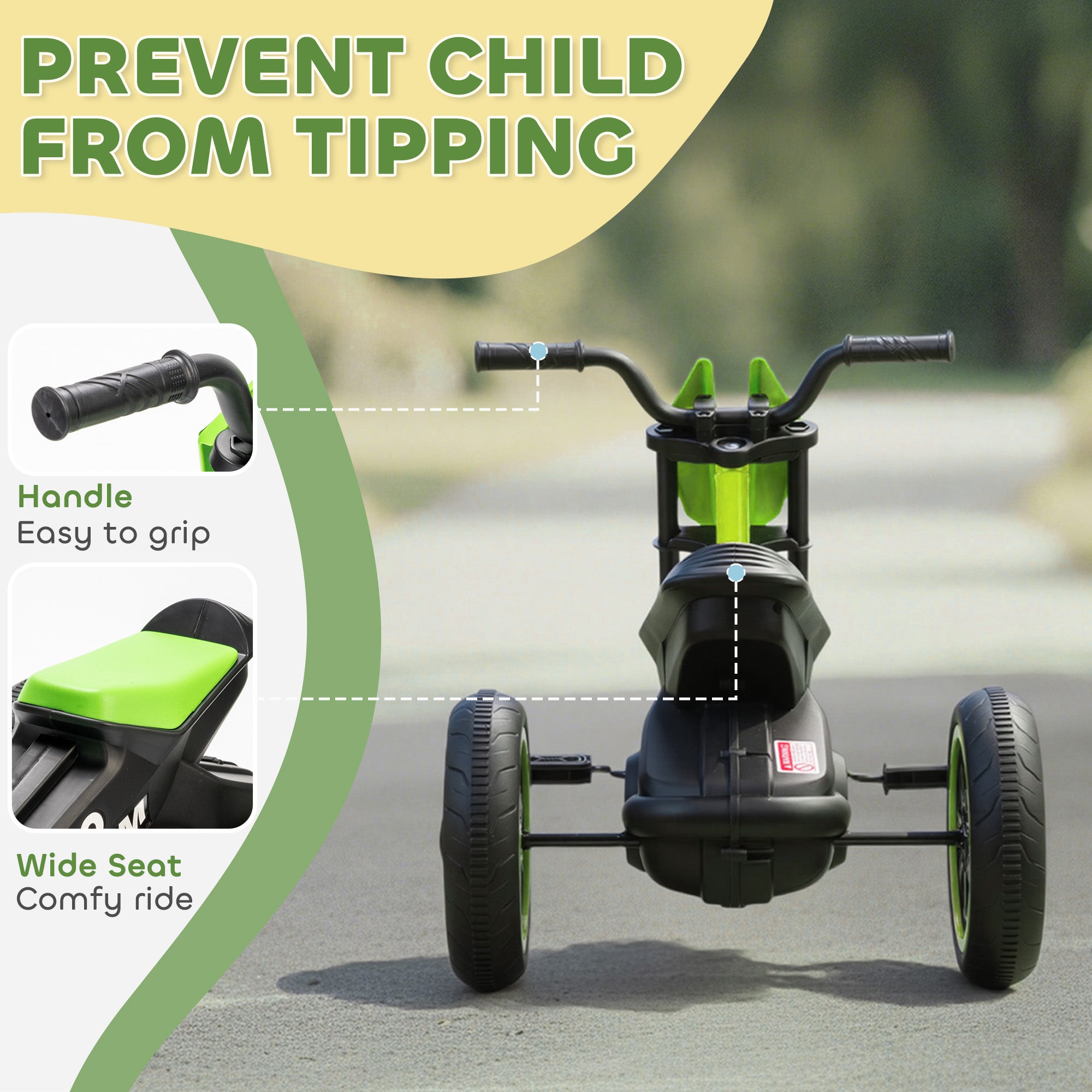 AIYAPLAY Kids Tricycle Baby Trike, Kids Trike with Pedal, 3 Wheel Toddler Balance Bike for Indoor Outdoor Use, Green 