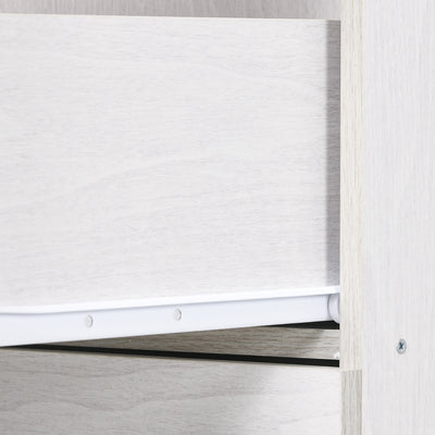 HOMCOM Four-Drawer Lockable Filing Cabinet - White Wood Effect 