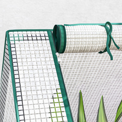 Outsunny Metal Planter Box with Cover, Raised Garden Bed with Greenhouse, for Herbs and Vegetables, White and Dark Grey 