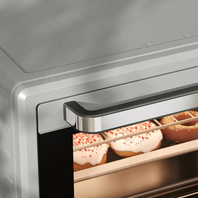 HOMCOM 21L Mini Countertop Oven, 100\'c2\'b0C-230\'c2\'b0C Adjustable Temp - Silver Tone 