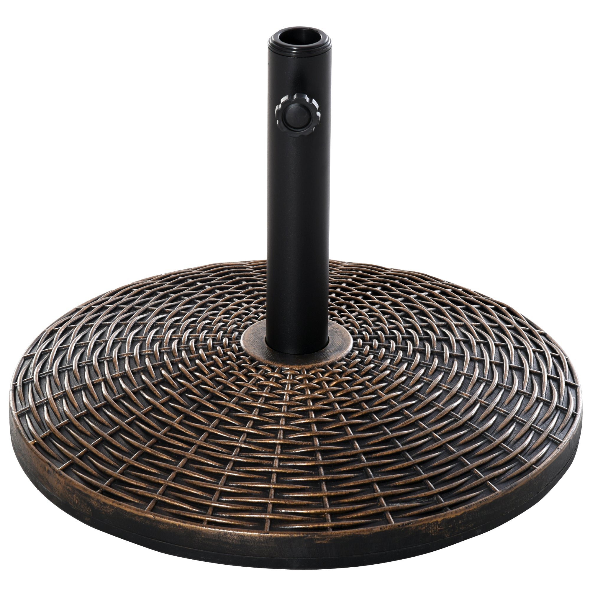 Outsunny 25 kg Plastic and Cement Rattan Pattern Parasol Base - Antique Bronze 