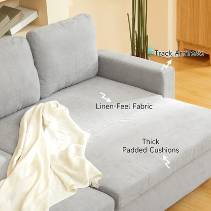 HOMCOM L Sofa Bed, with Storage - Light Grey 