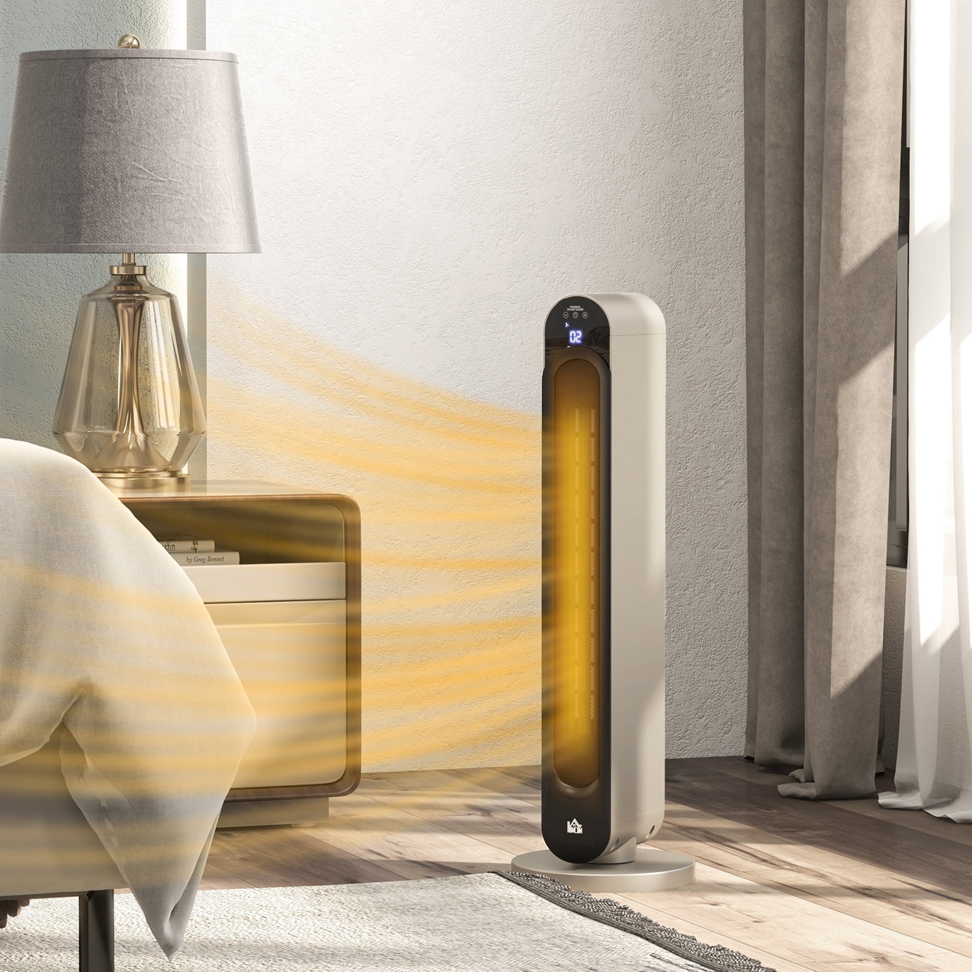 HOMCOM 2kW PTC Ceramic Tower Heater, 10-35\'c2\'b0C Temperature Range