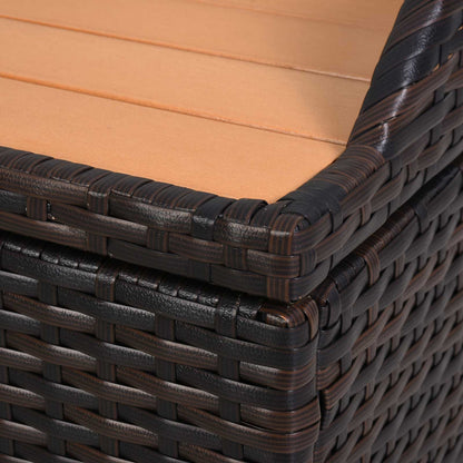 Outsunny 130 L Rattan Garden Storage Box, with Seat - Mixed Brown 