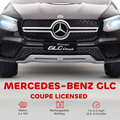 AIYAPLAY Mercedes-Benz GLC Licensed Kids Ride on Car with Remote Control, Soft Start, MP3, LED Headlights, Black 