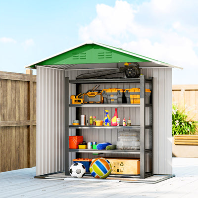 Outsunny 6.5 x 3.5ft Metal Garden Storage Shed - Green 