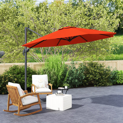 Outsunny Five-Position Overhanging Parasol - Orange 