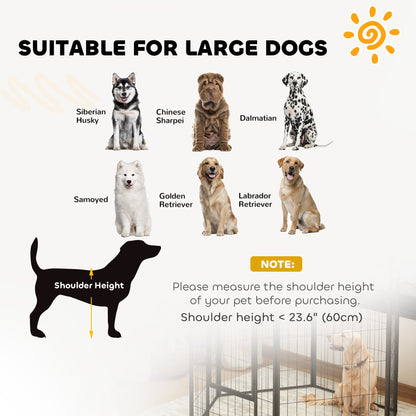 PawHut 6 Panels Heavy Duty Dog Playpen with Secure Door, for Indoor Outdoor, for Garden, Camping, 100cm High 