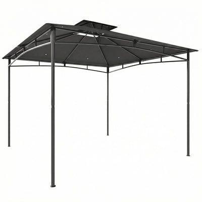 Outsunny 3 x 3 m Gazebo, Garden Gazebo with 2-Tier Roof, Metal Frame, Dark Grey 