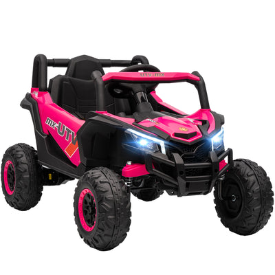 AIYAPLAY 12V Kids Ride On Car with Remote Control, Kids Electric Car with Suspension System, Music, for Kids 3-5 Years, Pink 