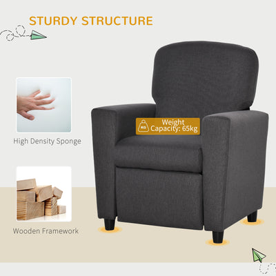 HOMCOM 2 in 1 design Kids Sofa Armchair with Footrest for Children Playroom Bedroom Living Room, 55 x 50 x 67cm, Grey 