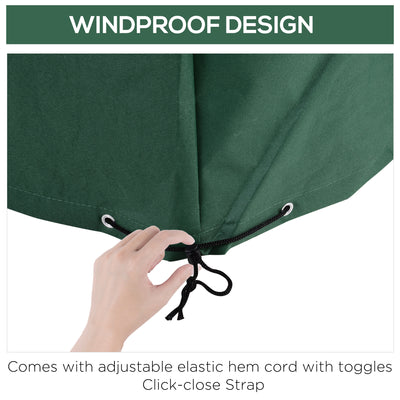 Outsunny 600D Oxford Patio Set Cover Outdoor Garden Rattan Furniture Protection Cover Protector Waterproof Anti-UV, Green, 135 x 135 x 75cm 