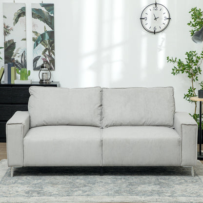 HOMCOM Three-Seater Corduroy - Light Grey 