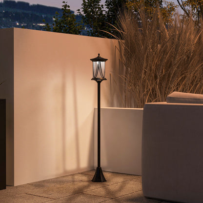 Outsunny Solar Lamp Post Light, 1.3 M LED Outdoor Street Light, Waterproof IP44 for Patio, Garden, Pathway, Cool White