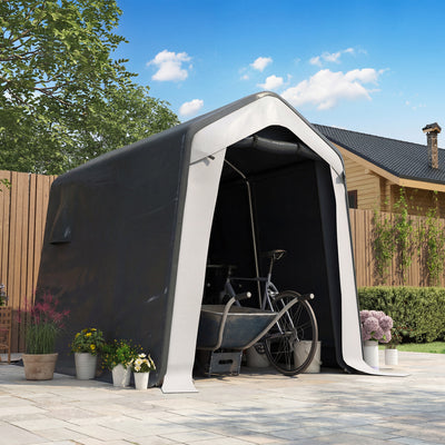 Outsunny 1.8 x 2.4m Garden Storage Shed Tent, Waterproof Portable Shed Shelter for Motorbike, Garden Tools, Bike Storage 