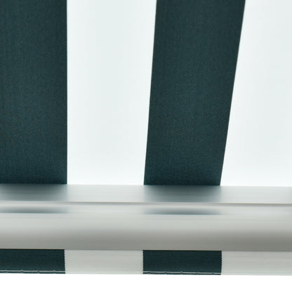 Outsunny Manual Retractable Awning, size (3.5m x2.5m)-Dark Green/White Stripes 
