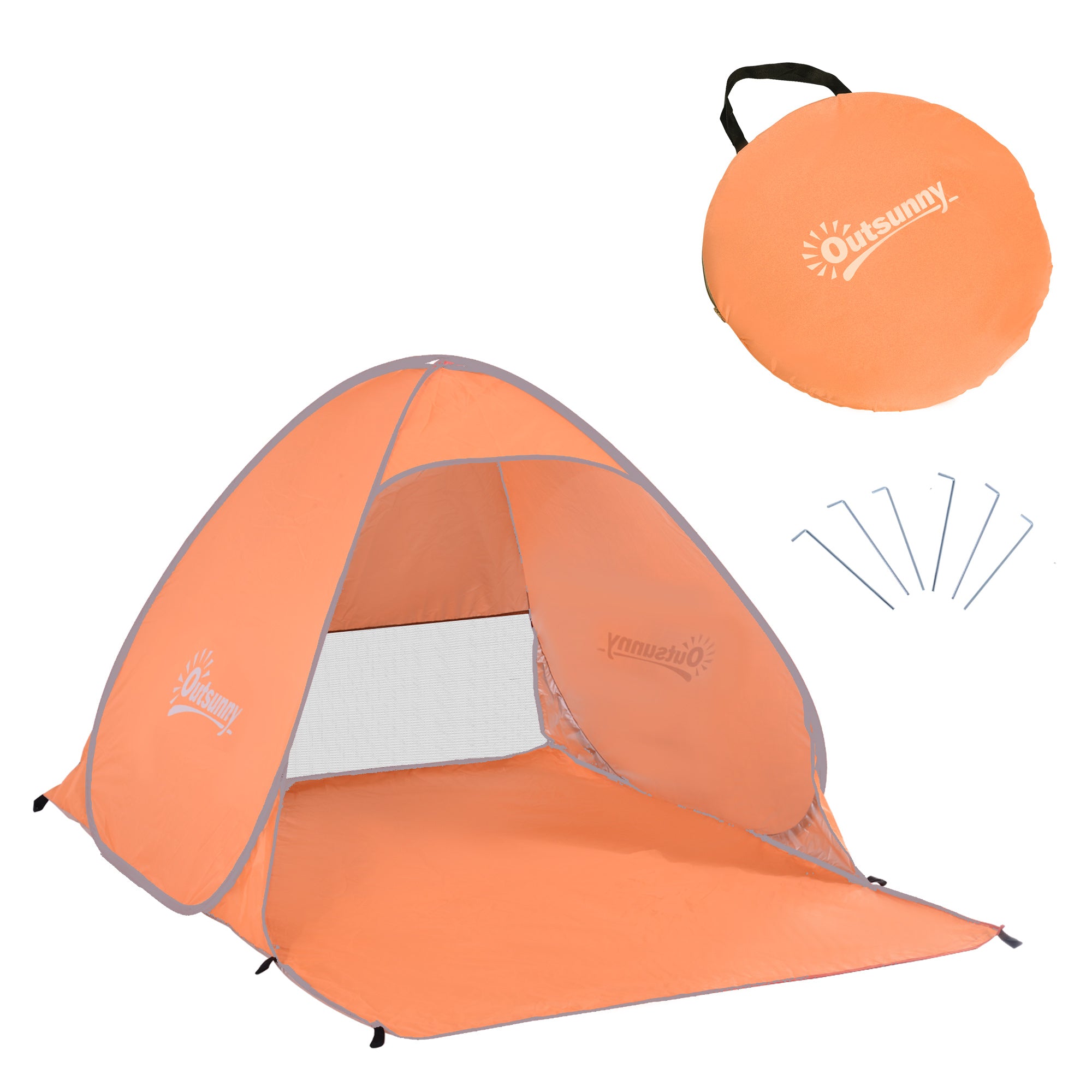 Outsunny 2 Person Pop Up UV Shelter Shade-Orange 